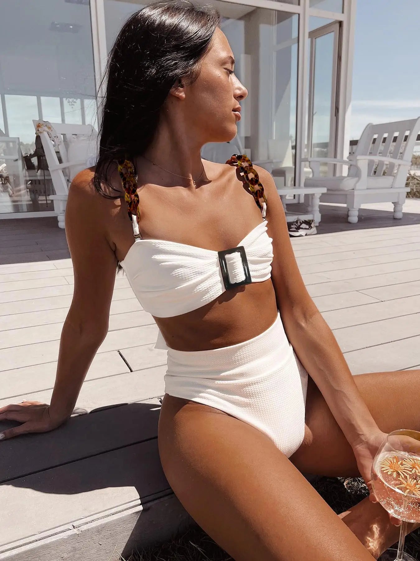 Cutout Halter Low Waist Bikini Set