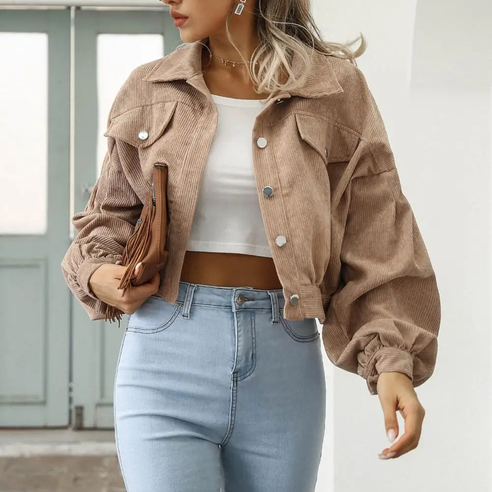 Lantern Sleeve Cropped Jacket