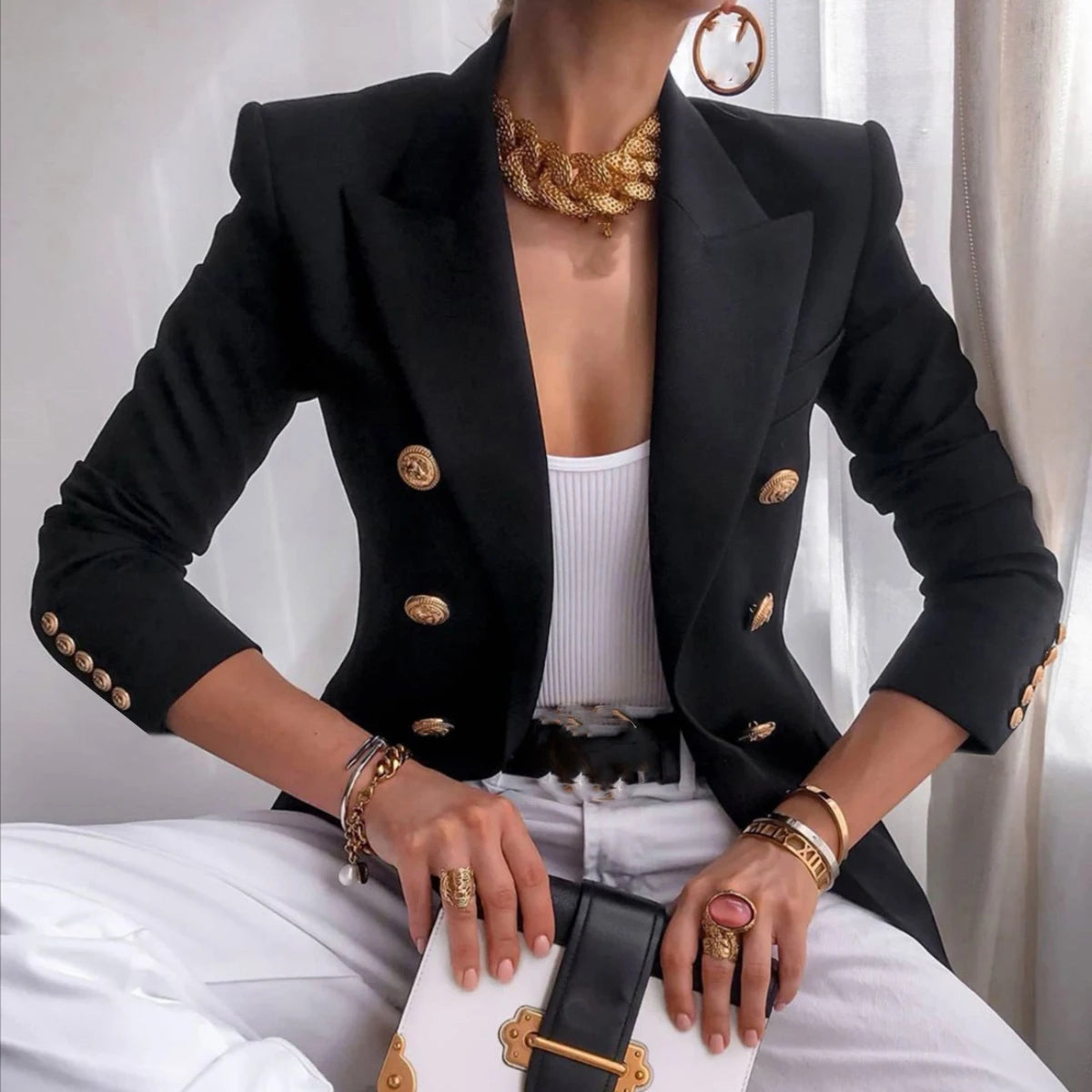 Elegant Solid Blazer