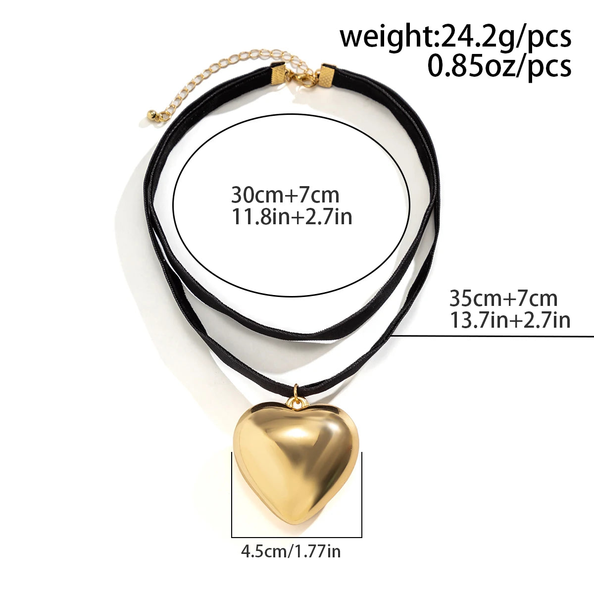 Exaggerated Oversized Love Heart Pendant Choker