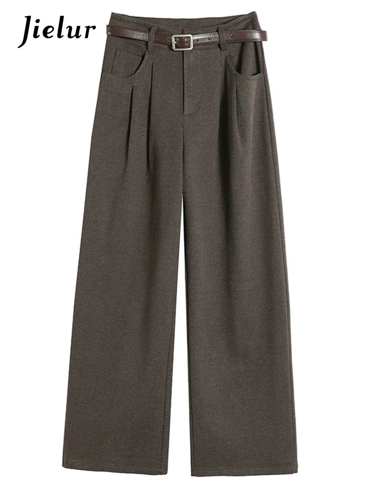 High Waist Straight Trousers