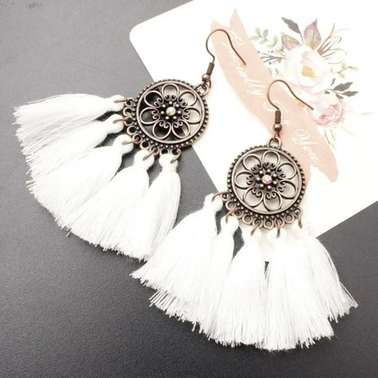 Vintage Ethnic Long Tassel Earrings