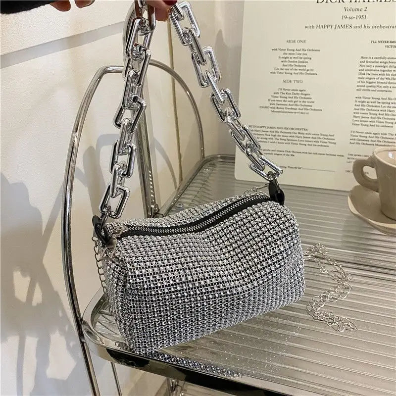 Glitter Rhinestone Mini Bucket Bag