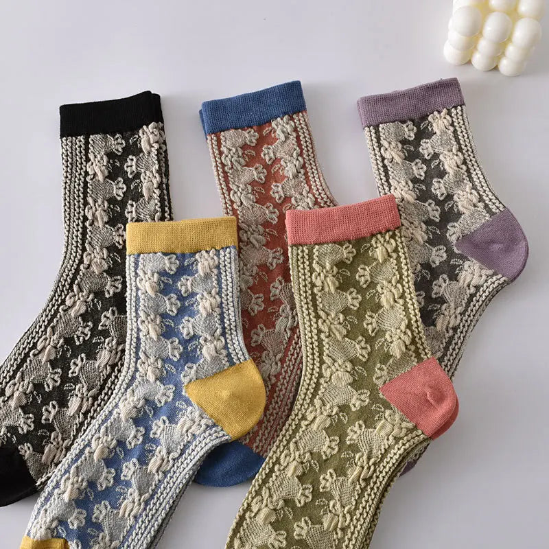 Retro Harajuku Embroidered Women Socks