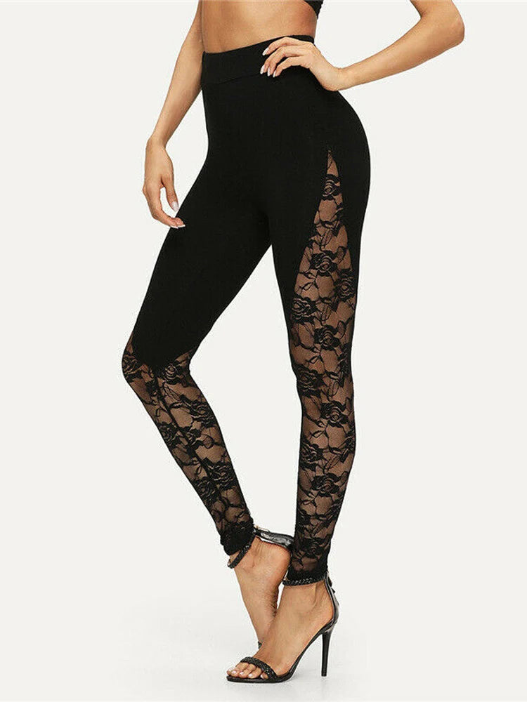 High Waist Black Lace Leggings