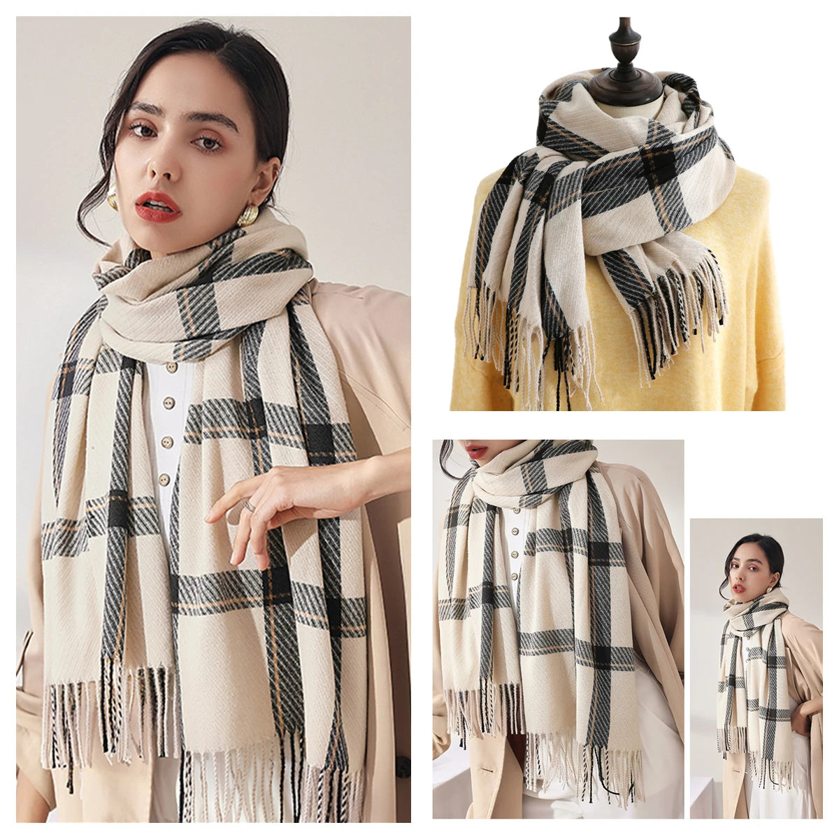 Plaid Wool Scarf