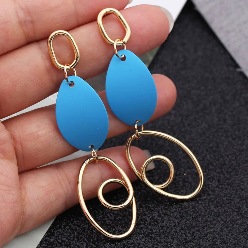 Bohemian Blue Geometric Earrings