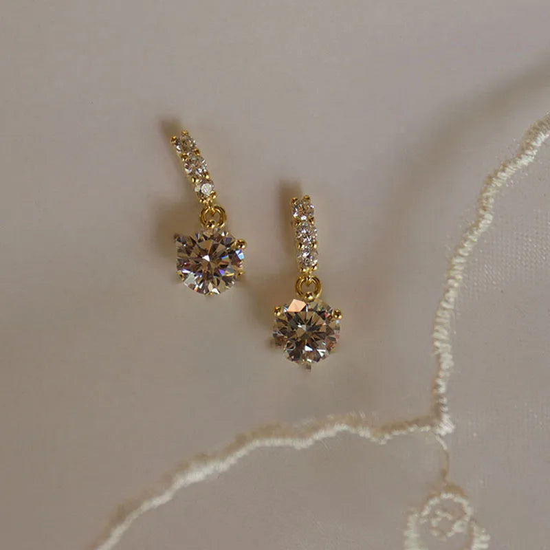 Gold and Silver Plated Crystal Stud Earrings