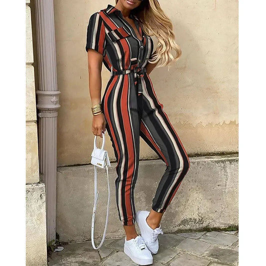 Monochrome Belted Workwear Jumpsuit