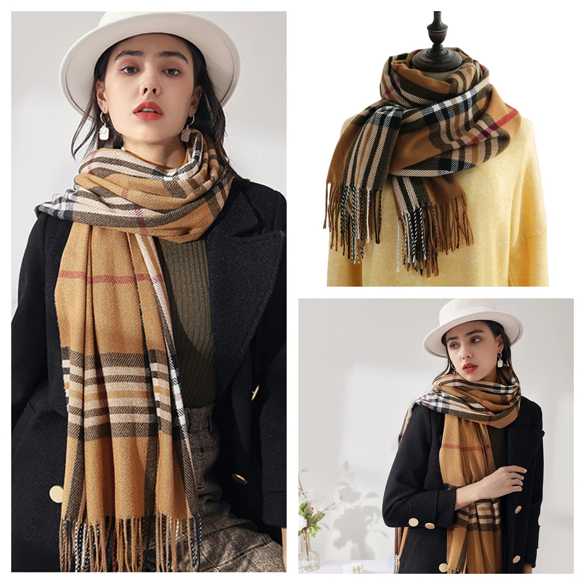 Plaid Wool Scarf