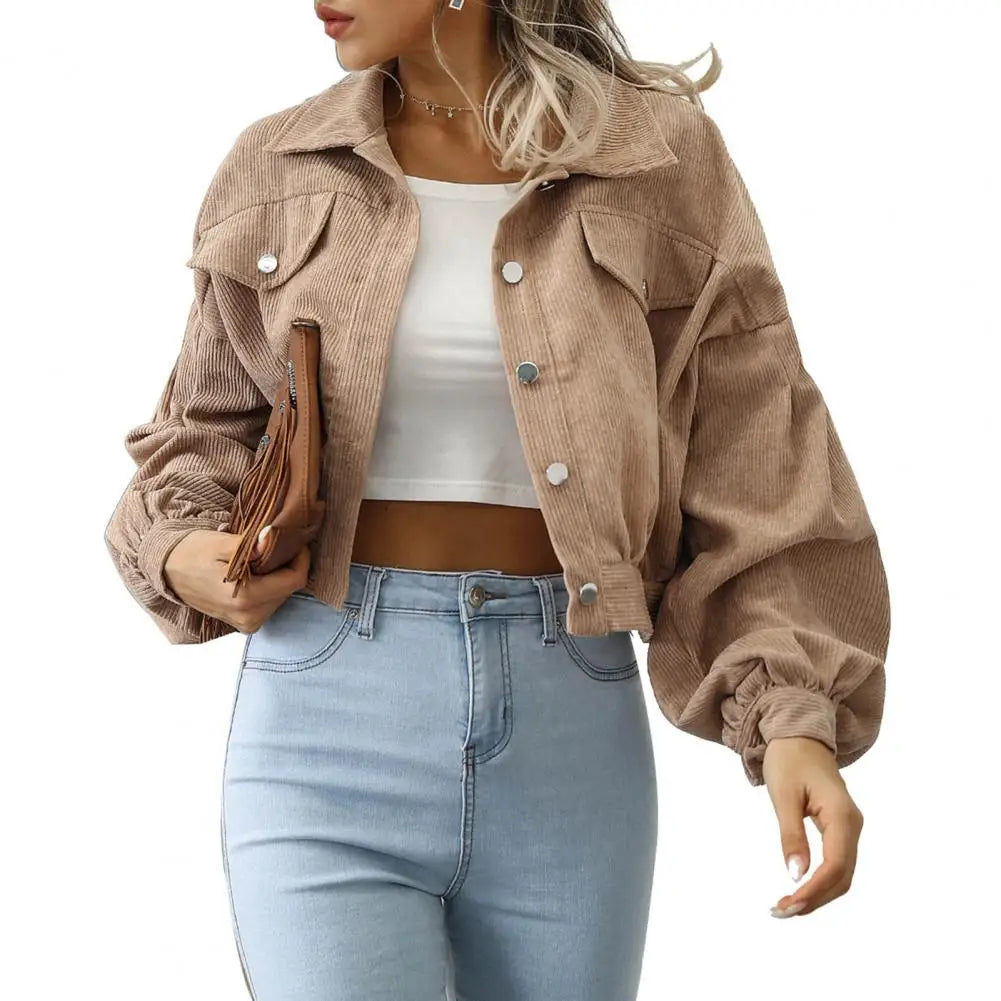 Lantern Sleeve Cropped Jacket