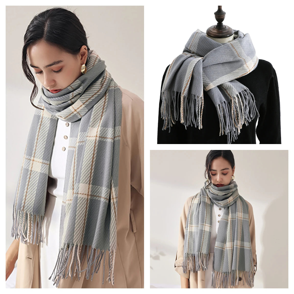 Plaid Wool Scarf