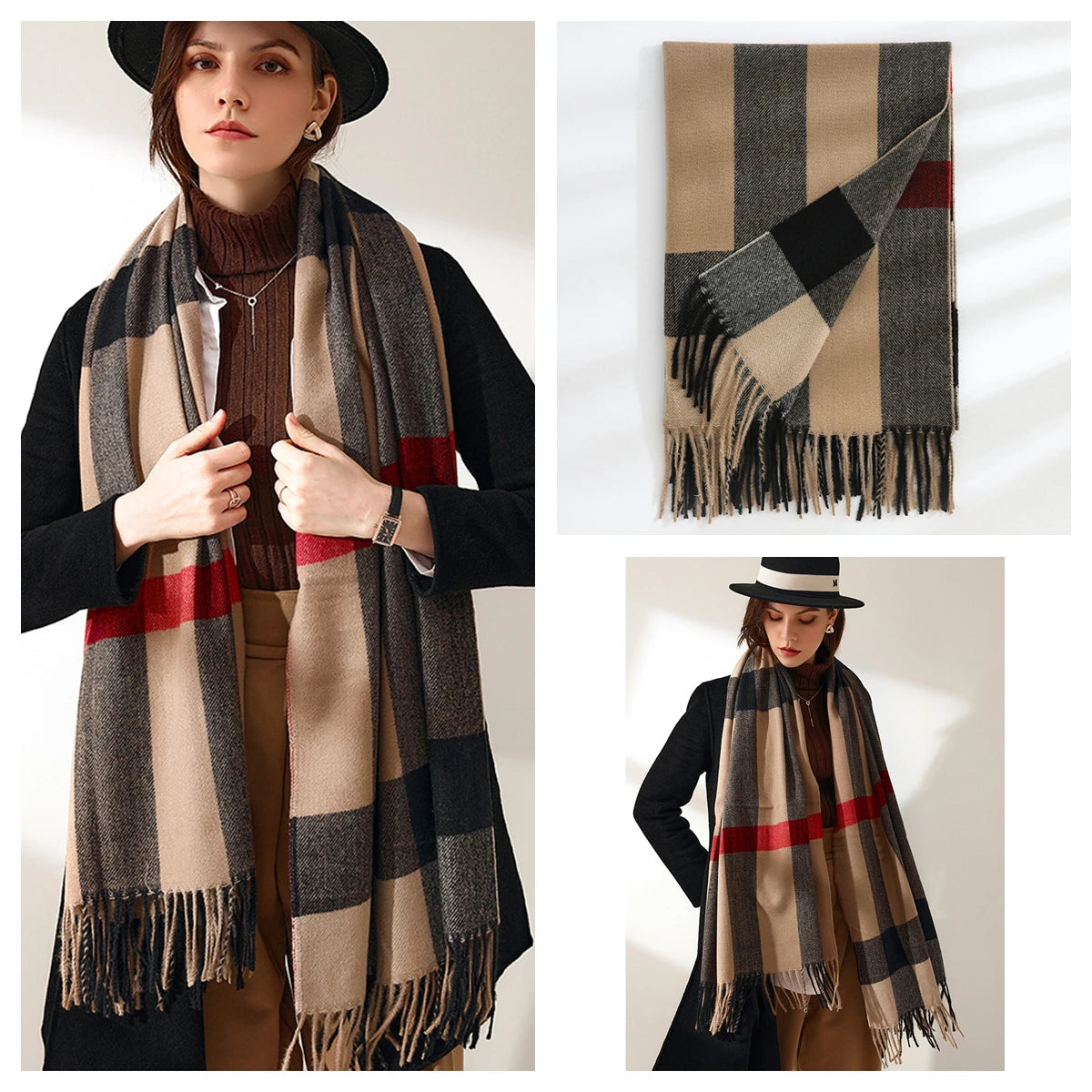 Plaid Wool Scarf